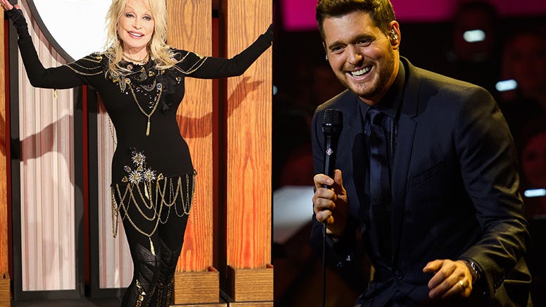 Dolly Parton and Michael Buble take us inside their collaboration ‘Cuddle Up, Cozy Down Christmas’