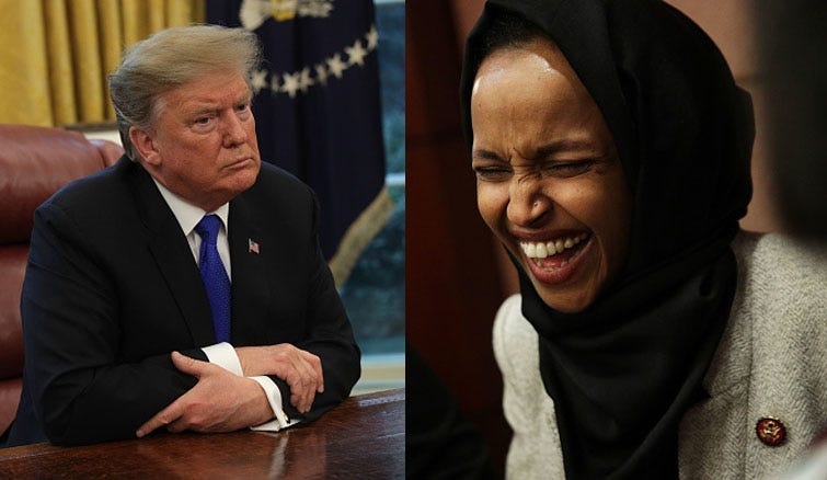 President Donald Trump and Rep. Ilhan Omar