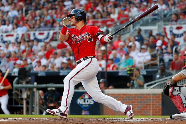 Josh Donaldson rips a line drive against the Cardinals in the NLDS. 