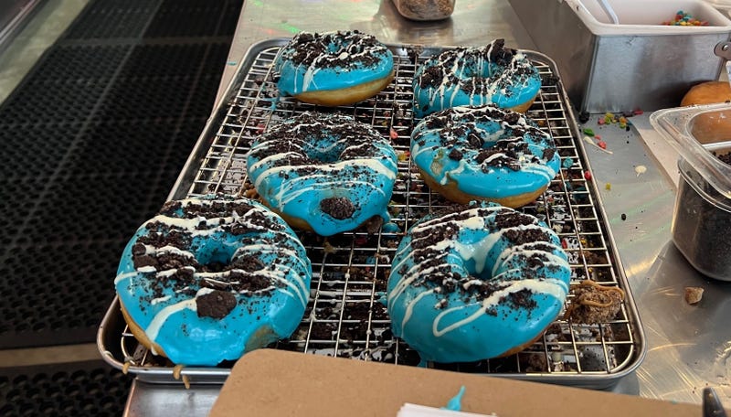donuts on a tray