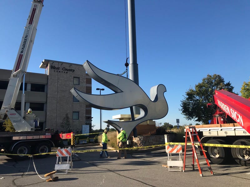 West County Mall Dove sign down for refurbishing