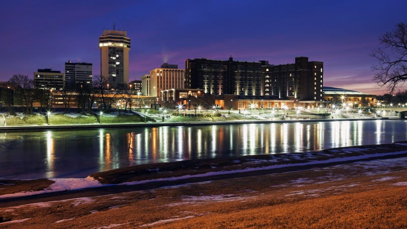 Downtown Wichita, Kansas in winter - stock photo