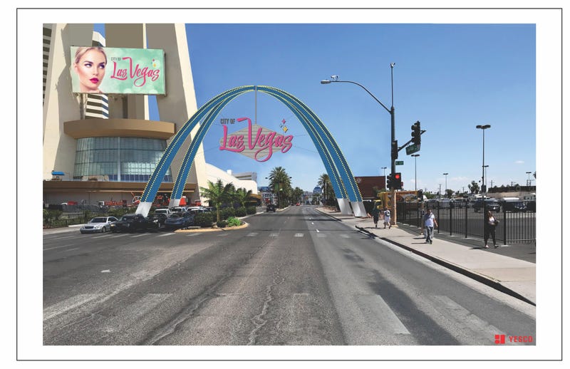 Artist rendering of the Arch welcoming people to Downtown Las Vegas
