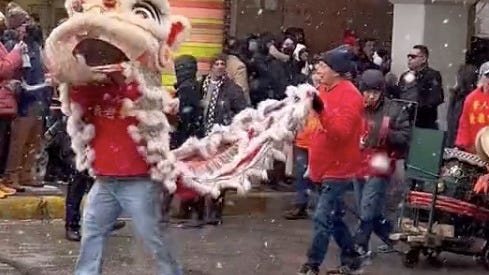 A little snow can't stop the Year of the Rabbit from arriving in Chicago