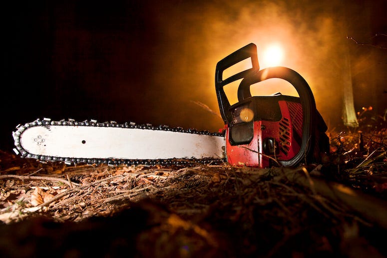 Chainsaw, Dark, Smoke, Creepy