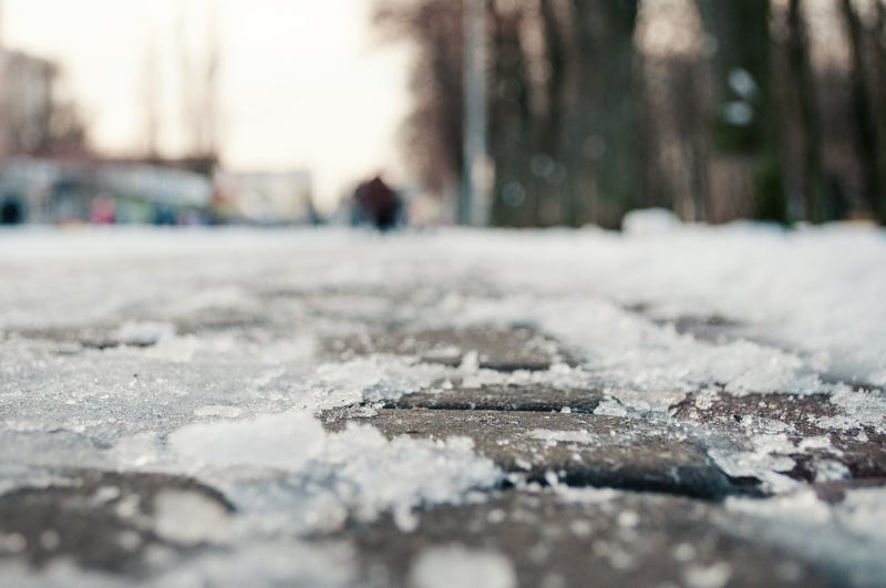  ice and snowon the road winter cold