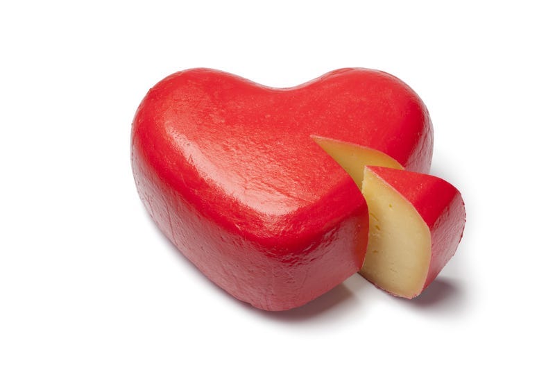heart-shaped cheese
