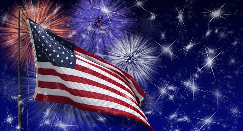 American Flag & Fireworks