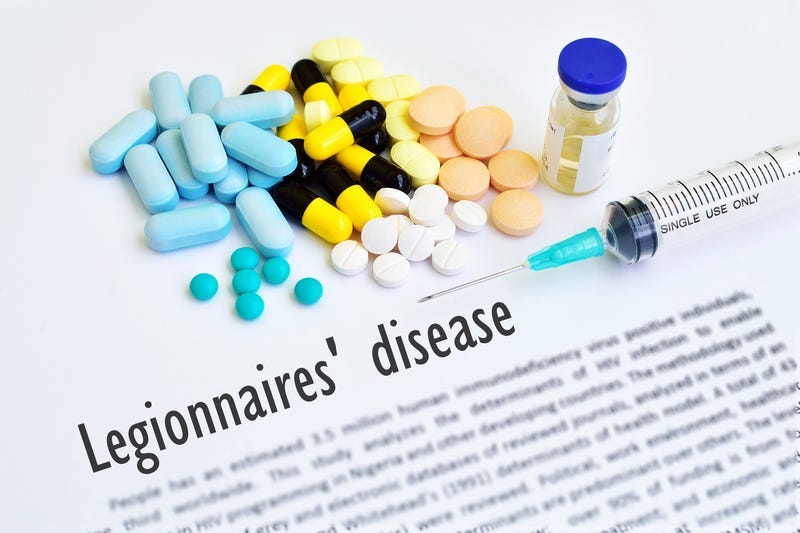 Drugs and syringe for Legionnaires' disease.