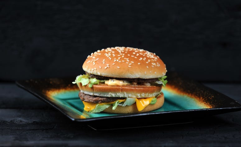 Big Mac, McDonald's, Hamburger, Black Background