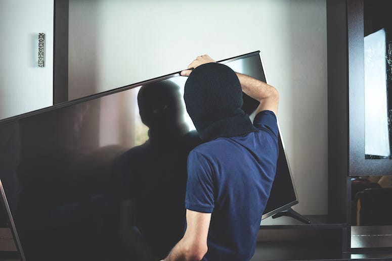 Male, Thief, Balaclava, Mask, Steal, Television