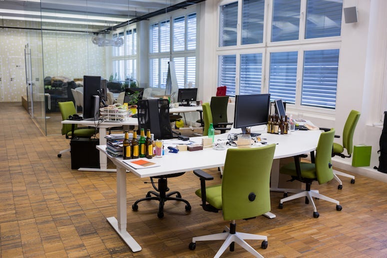 Empty Office, Desk, Chairs, Workspace