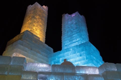Ice castle at the winter carnival