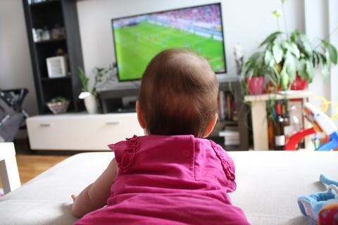 Baby Watching Soccer
