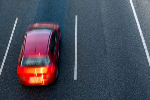 fast car in the lane