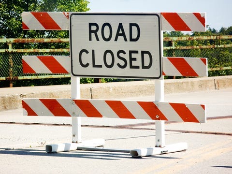 road closed sign