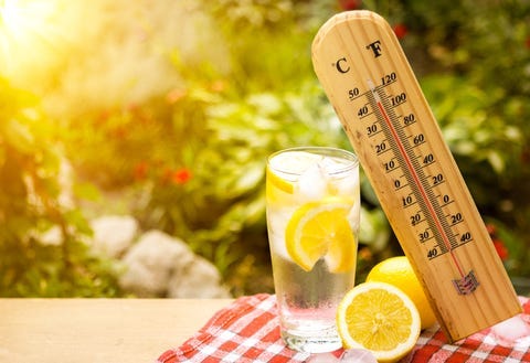 Thermometer and lemonade