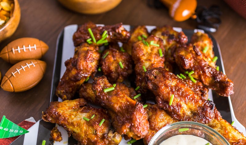 Chicken wings at Super Bowl party