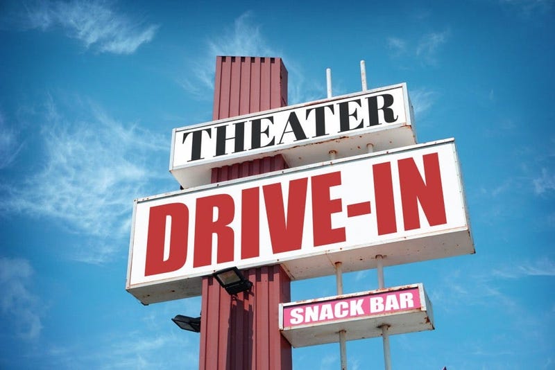 drive in movie theater sign