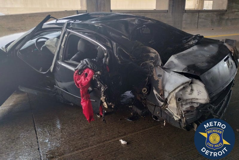  A driver is in critical condition with severe burns to most of his body after troopers say he was speeding when he lost control of his vehicle and wrecked on I-96 in Detroit.
