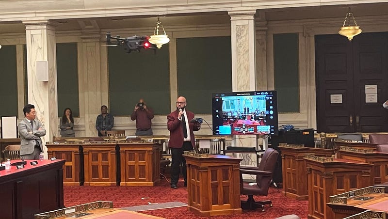 Drone demonstration in City Council hearing