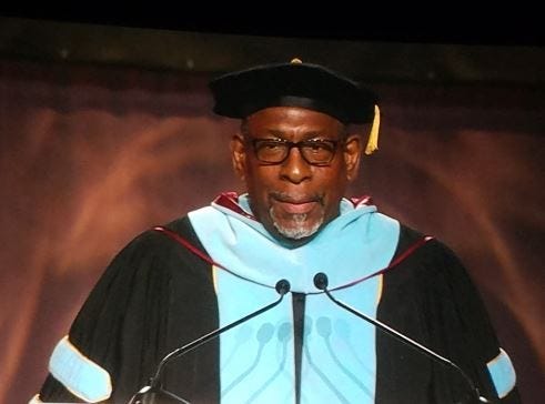 Dr. Stephen Green speaks during the 2019 Graduation Ceremony for M.L. King High School