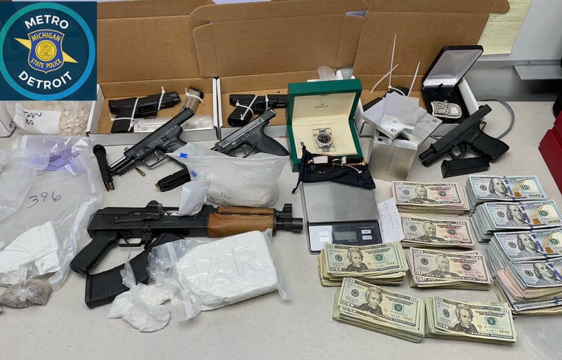 drugs, guns and cash seized