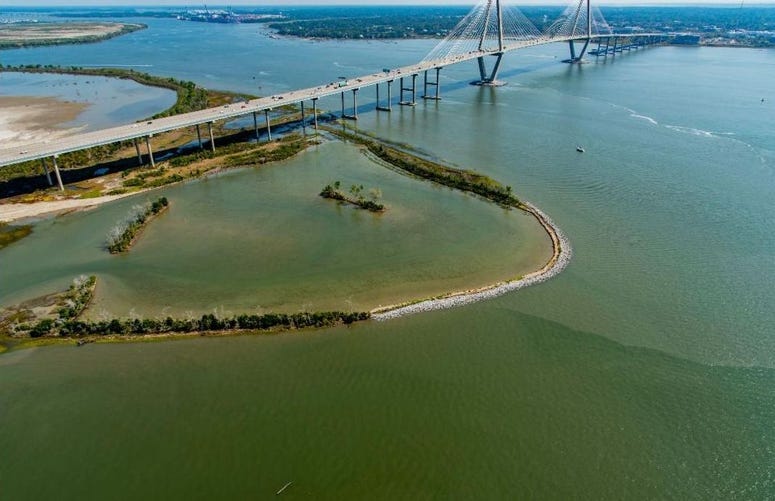 The Drum Island Marsh Restoration Project created 22 acres of salt marsh in the middle of Charleston Harbor.