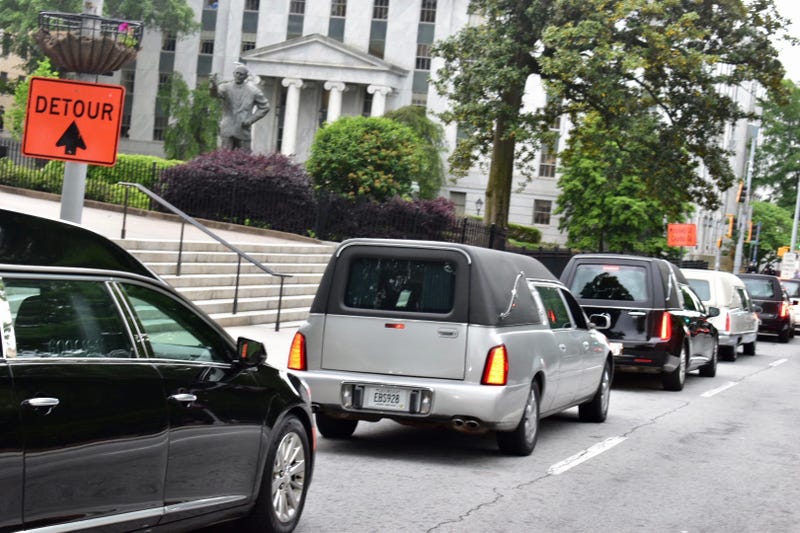 Hearses from various Atlanta funeral homes were at the GA Capitol Thursday to protest "reopening of Georgia" during the COVID-19 pandemic