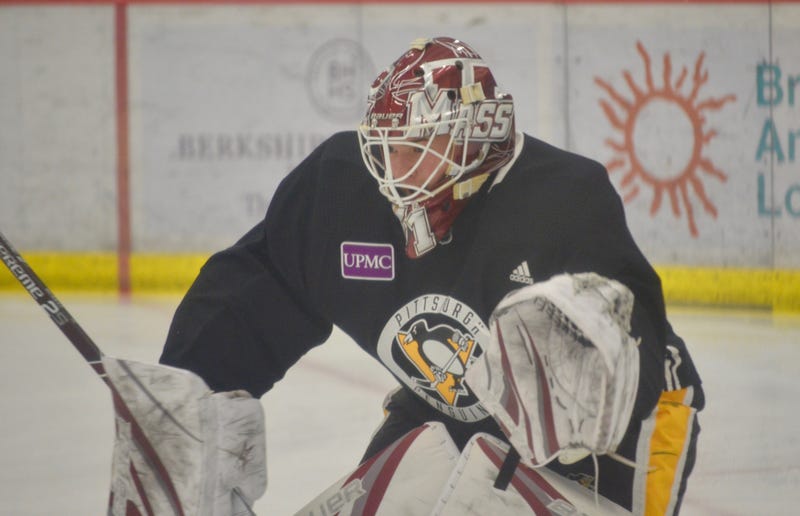 UMass goalie Matt Murray at Pens development camp in 2019