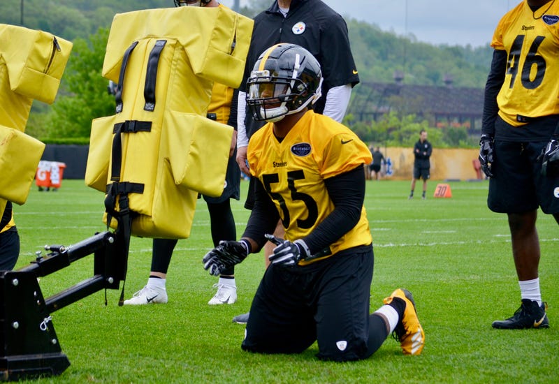 Steelers LB Devin Bush at rookie minicamp in May, 2019
