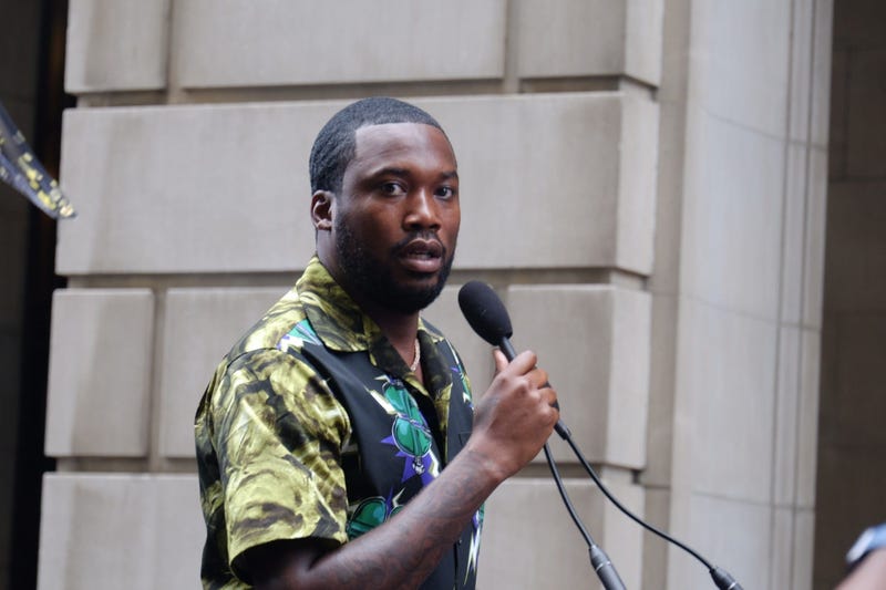 Meek Mill supporters rallied outside of the Juanita Kidd Stout Center for Criminal Justice in Philadelphia on August 27, 2019.