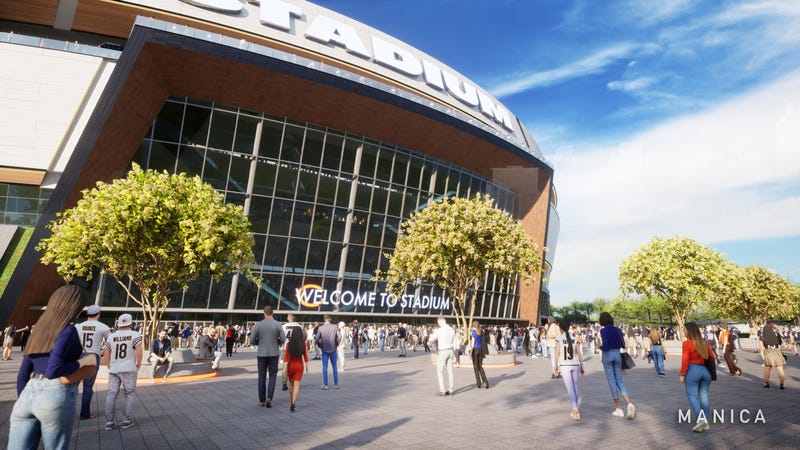 An artist's rendering of the Chicago Bears' planned future stadium in Arlington Heights.