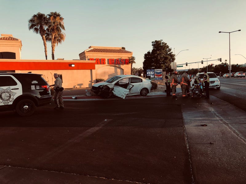 Scene of DUI crash at Lake Mead/Rampart on 7-12-20