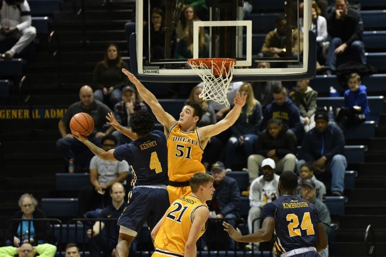 Drexel junior forward James Butler (#51) has seven double-doubles this season.