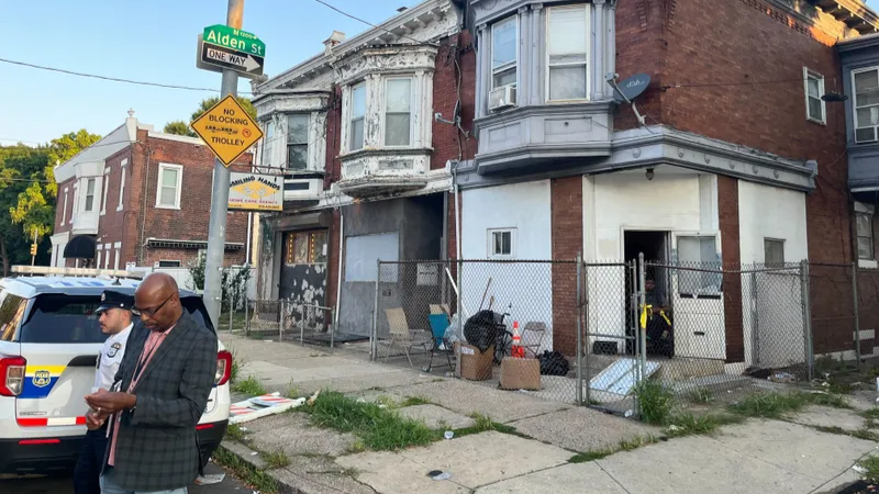 Philadelphia police investigate a mass shooting on the 1200 block of N. Alden Street on Sunday.