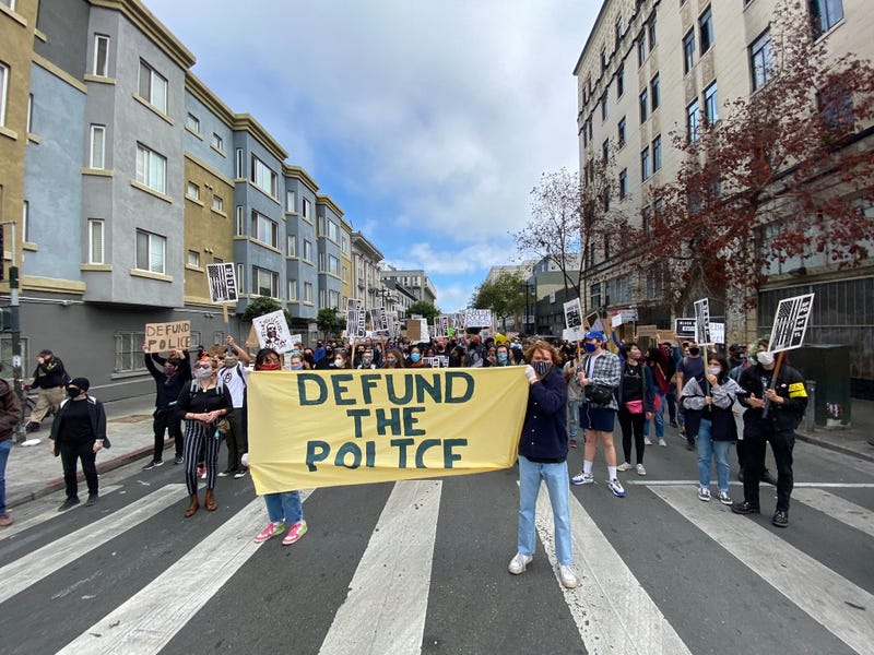 Protestors Calling to Defund Police in Tenderloin, San Francisco, June 23, 2020