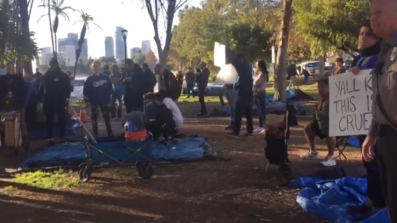 Homeless in Echo Park Asking to Stay If They Keep it Clean