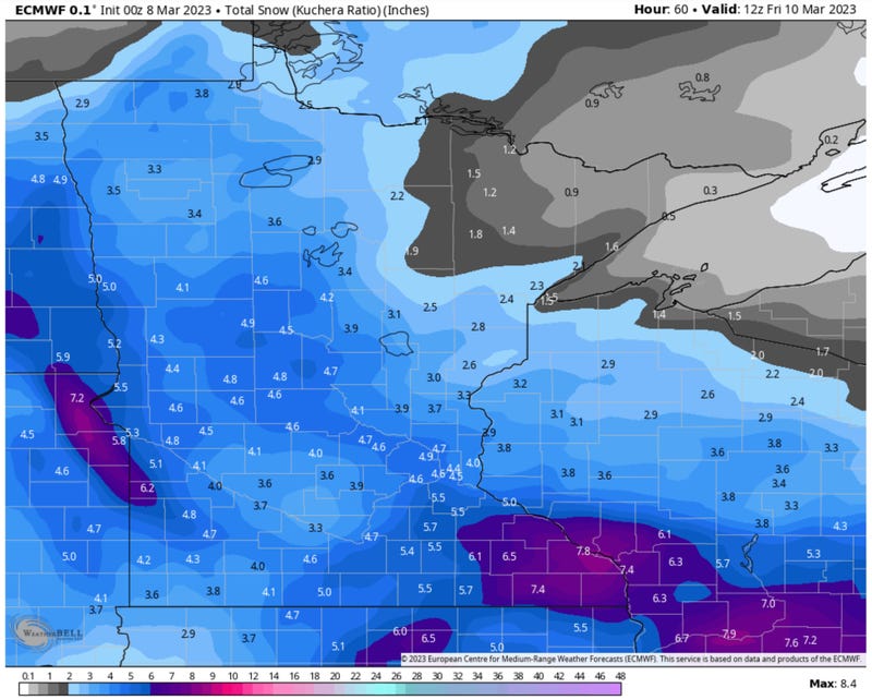 Forecast snowfall
