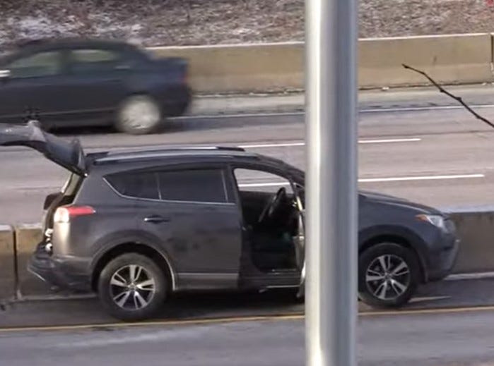 crashed car on Edens Expressway