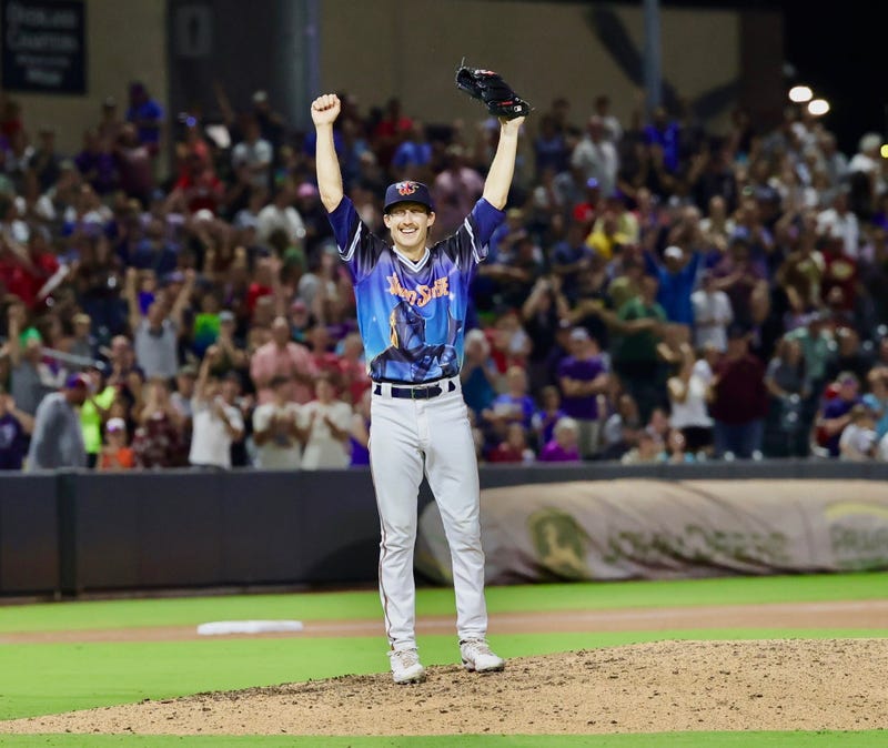 Daniel Gossett pitches a no-hitter against the Tulsa Drillers on Friday night