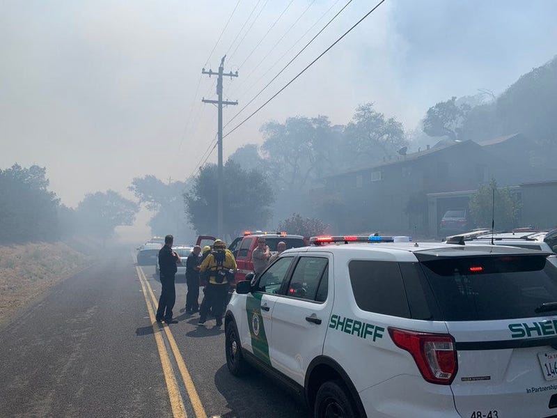 Evacuations were ordered due a fire near Highway 37 in Marin County on Sept. 10, 2019. 