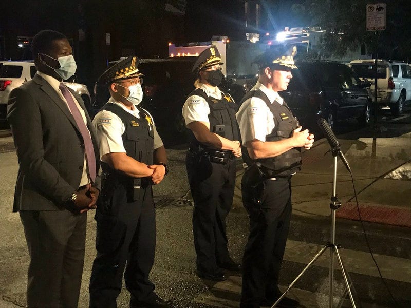 Chicago police officers shot a man Monday while returning fire in Pilsen.