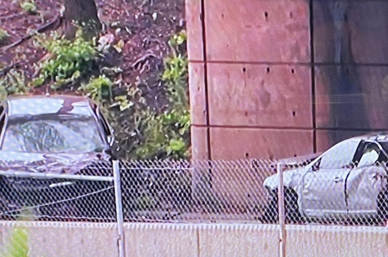 crashed cars on Eisenhower Expressway