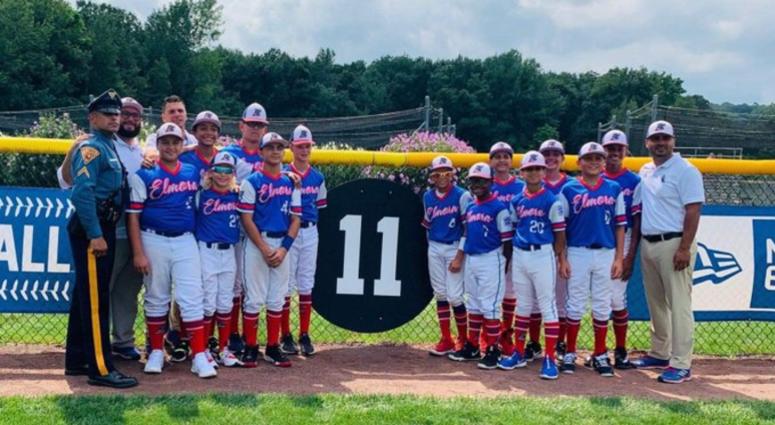 The Elmora Troopers from Elizabeth, New Jersey pose for a photo.