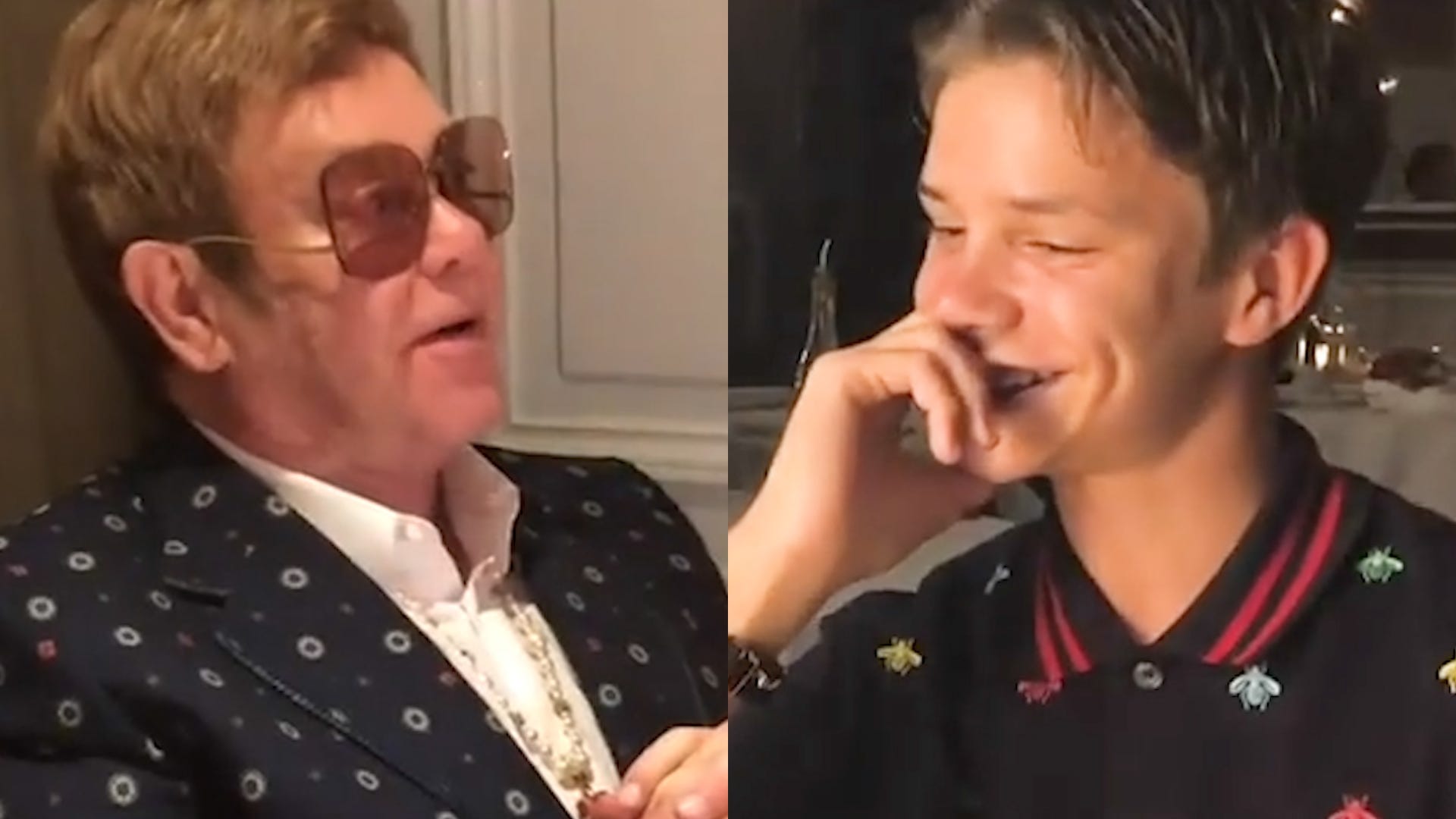 Watch Elton John Serenade Godson, Romeo Beckham, For His Birthday