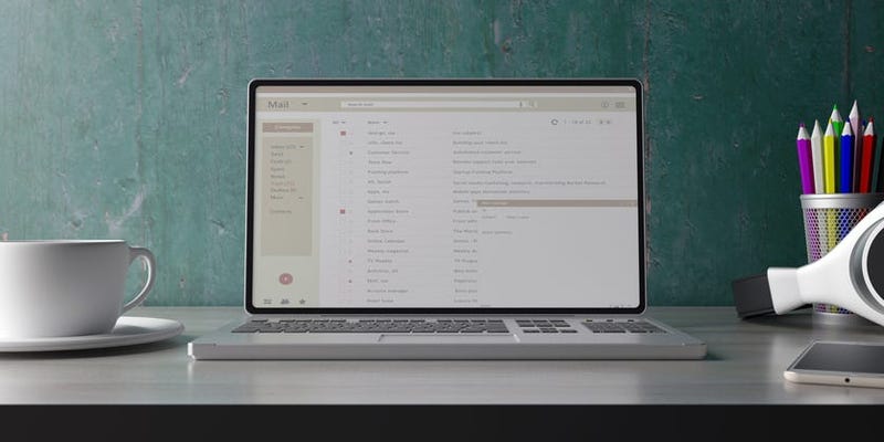 computer with email program on it