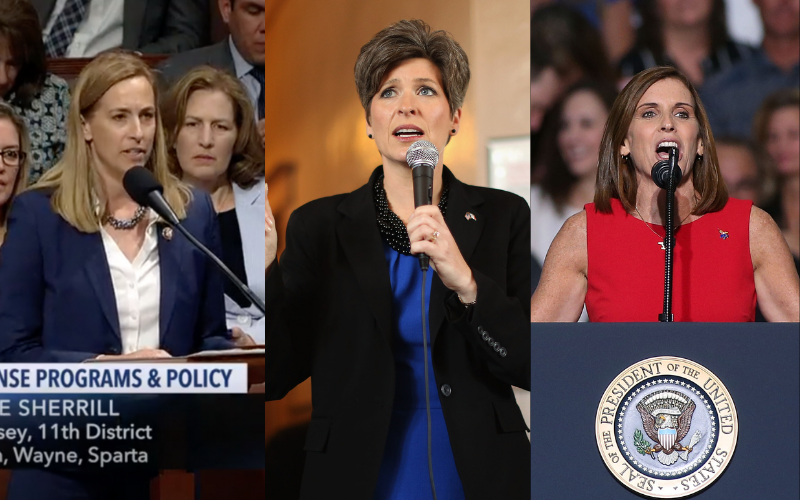 Mikie Sherrill, Joni Ernst and Martha McSally
