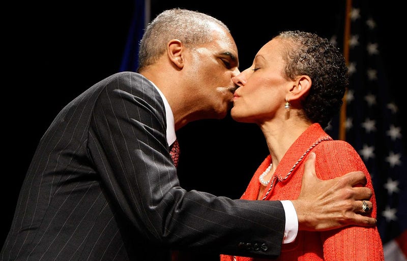 Eric Holder and wife Sharon Malone