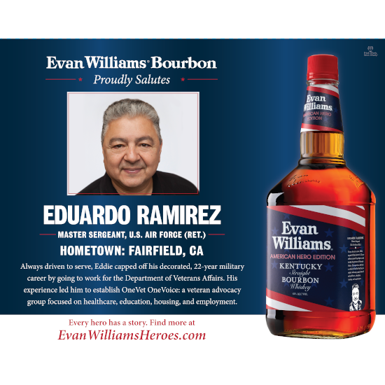 Air Force veteran (Ret.) Master Sgt. Eddie Ramirez is an Evan Williams Bourbon American Hero award recipient